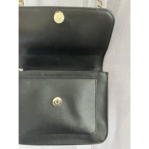 Kate Spade Leopard Print Leather Remi Flap Chain Crossbody Shoulder Bag Black - Picture 6 of 16